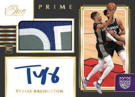 2020-21-Panini-One-and-One-Basketball-NBA-Cards-Prime-Rookie-Jersey-Autographs-Tyrese-Haliburton-RC-RPA