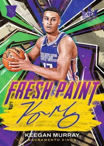 2022-23-Panini-Court-Kings-Basketball-NBA-Cards-Fresh-Paint-Autographs-Violet-Keegan-Murray-RC