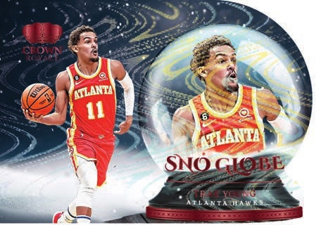 2022-23-Panini-Crown-Royale-Basketball-NBA-Cards-Sno-Globe-Die-Cut-Trae-Young